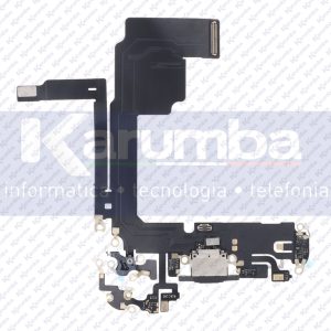 FLAT FLEX APPLE IPHONE 15 PRO CONNETTORE CARICA DOCK MIC BLACK TITANIUM NERO