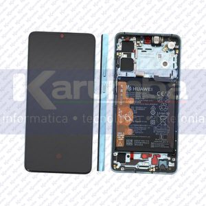 DISPLAY OLED P30 AURORA BLU CON FRAME 02354HRH 02354HNJ SERVICE PACK SCHERMO