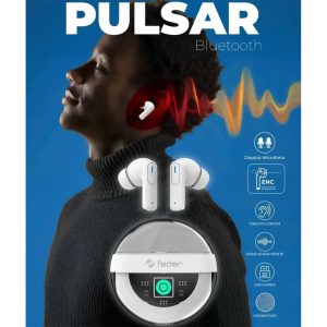 AURICOLARI CUFFIE FEDER PULSAR TOUCH CON CUSTODIA BLUETOOTH 5.1 WIRELESS