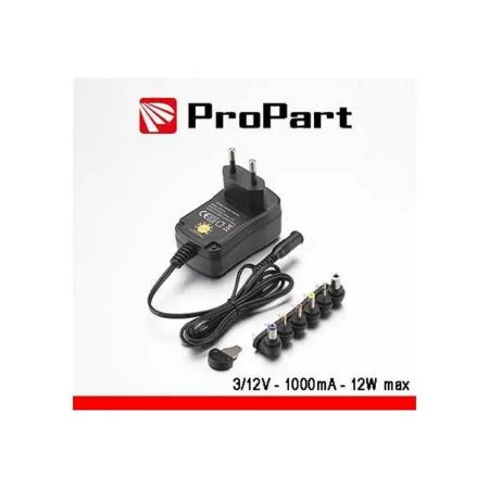 ALIMENTATORE UNIVERSALE PROPART 3-12V 12W 6 CONNETTORI