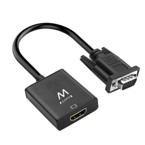 ADATTATORE DA VGA A HDMI CON ALIMENTAZIONE EWENT USCITA AUDIO JACK 3,5MM